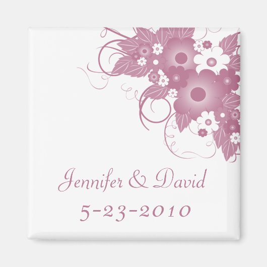 Mauve Bouquet Keepake Wedding Magnet (Vorne)