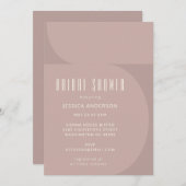 Mauve-Brautparty für moderne Minimalistische Farbb Einladung (Vorne/Hinten)