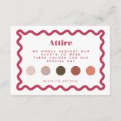 Mauve, Brunt Orane und Bronze Rose Dress Code Card Begleitkarte (Vorderseite)