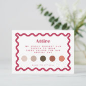 Mauve, Brunt Orane und Bronze Rose Dress Code Card Begleitkarte (Stehend Vorderseite)