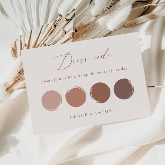 Mauve, Brunt Orane und Bronze Rose Dress Code Card RSVP Karte