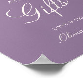 Mauve Calligraphy Wedding Cards & Gifts Sign Poster (Ecke)
