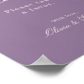 Mauve Calligraphy Wedding Favor Sign Poster (Ecke)