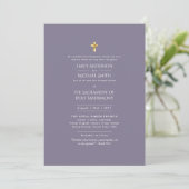 Mauve Catholic Nuptial Mass Wedding Einladung (Stehend Vorderseite)