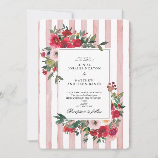 Mauve Chalk Einladung zur Hochzeit (Vorderseite)