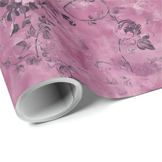 Mauve Chinoiserie Decoupage Geschenkpapier (Rolleneckpunkt)