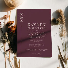 Mauve Clean Line Minimalistisch Wedding Einladung