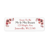 Mauve Coral-Blume geben das Adressetikett zurück (Vorne)