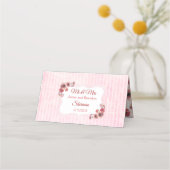 Mauve Coral Floral Wedding Tischnummer Cards Platzkarte (Rückseite)