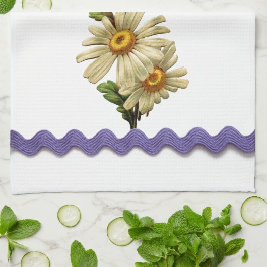 Mauve Daisy Geschirrtuch (Gefaltet)
