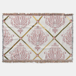 Mauve Damask, Rose für Vintagen Glamour auf weißem Decke