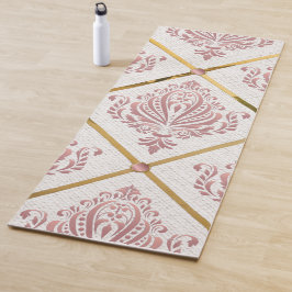Mauve Damask, Rose für Vintagen Glamour auf weißem Yogamatte