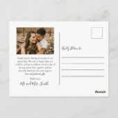 Mauve danke Foto Collage Wedding Vielen Dank Postkarte (Rückseite)