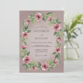 Mauve Delicate Romantic Wedding Einladung (Stehend Vorderseite)