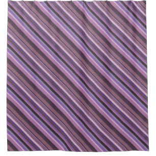 Mauve diagonale Streifen Duschvorhang