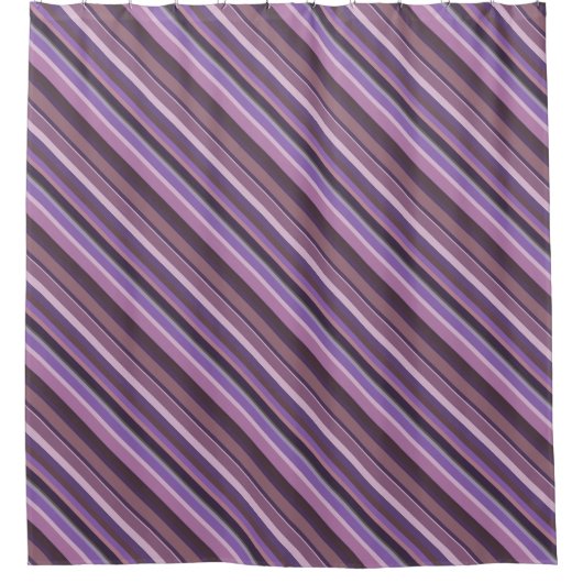 Mauve diagonale Streifen Duschvorhang (Vorderseite)