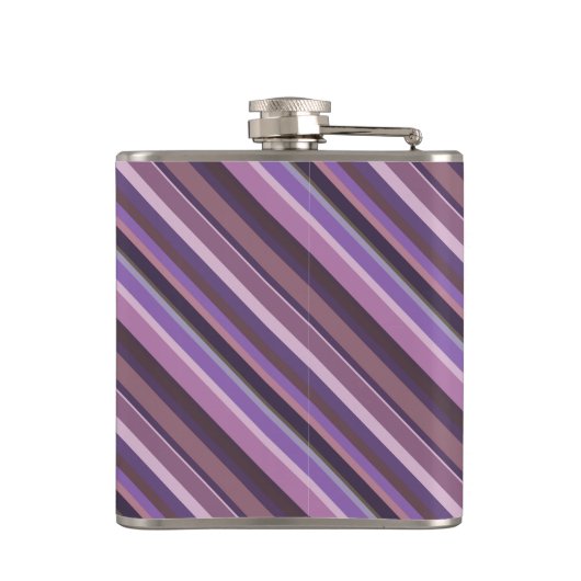 Mauve diagonale Streifen Flachmann (Rückseite)