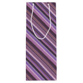 Mauve diagonale Streifen Geschenktüte Für Weinflaschen (Rückseite)
