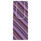 Mauve diagonale Streifen Geschenktüte Für Weinflaschen (Vorderseite)