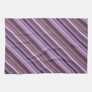 Mauve diagonale Streifen Geschirrtuch