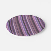 Mauve diagonale Streifen Pappteller (Schrägansicht)