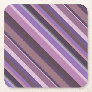 Mauve diagonale Streifen Rechteckiger Pappuntersetzer