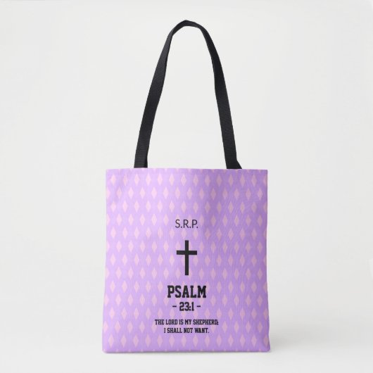 Mauve Diamonds Pattern Bible Verse Christlich Tasche (Vorderseite)
