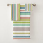 Mauve Dusk Blue Stripes Badhandtuch Set (Insitu)