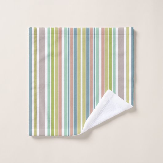 Mauve Dusk Blue Stripes Badhandtuch Set (Waschlappen)