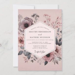 Mauve Duskbloom Hochzeit Einladung