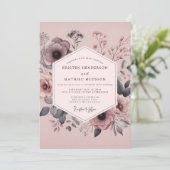 Mauve Duskbloom Hochzeit Einladung (Stehend Vorderseite)