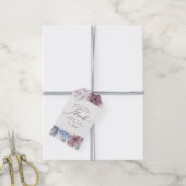 Mauve Dusty Blue Flowers Elegant Vielen Dank Geschenkanhänger (Mit Garn)