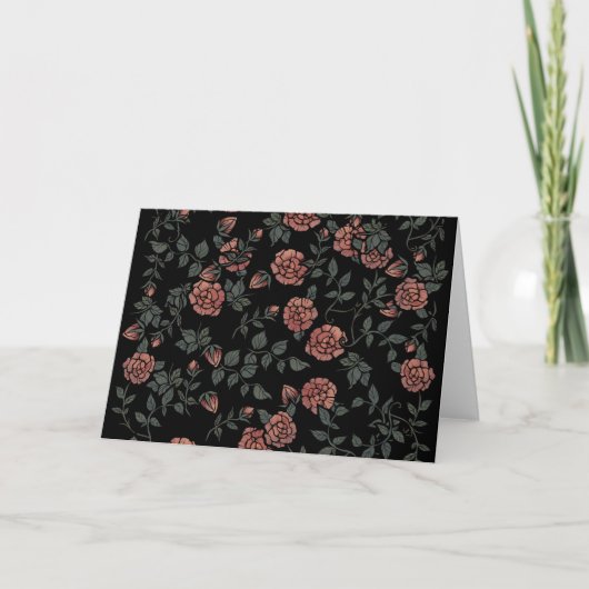 Mauve Dusty Floral Pattern Blume Karte (Vorderseite)