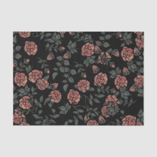 Mauve Dusty Floral Pattern Blume Seidenpapier