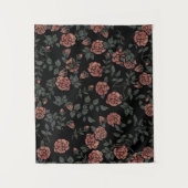 Mauve Dusty Floral Pattern Blume Wandteppich (Vorderseite)