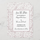Mauve Dusty Rose Rosa Save the Date (Vorne/Hinten)