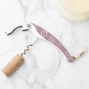 Mauve Elegant Damask Corkschraube Kellnermesser