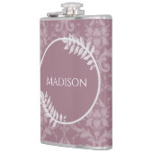 Mauve Elegant Damask Flask Flachmann (Links)