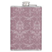 Mauve Elegant Damask Flask Flachmann (Rückseite)