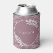 Mauve Elegant Damask Personalisiert Can Cooler Dosenkühler (Kanne Vorderseite)