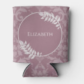 Mauve Elegant Damask Personalisiert Can Cooler Dosenkühler (Vorderseite)