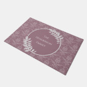 Mauve Elegant Damask Personalisiert Doormat Fußmatte (Schrägansicht)