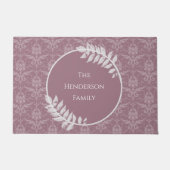 Mauve Elegant Damask Personalisiert Doormat Fußmatte (Vorderseite)