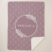 Mauve Elegant Damask Personalisiert Sherpa Blanket Sherpadecke (Vorderseite)