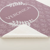 Mauve Elegant Damask Personalisiert Sherpa Blanket Sherpadecke (3/4)