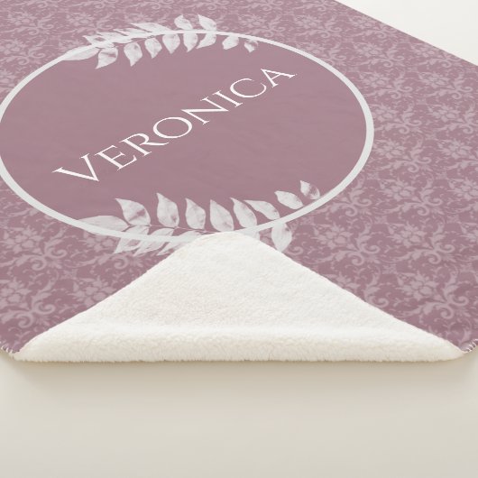 Mauve Elegant Damask Personalisiert Sherpa Blanket Sherpadecke (3/4)