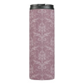 Mauve Elegant Damask Personalisiert Thermal Tumble Thermosbecher (Rückseite)