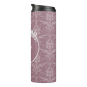 Mauve Elegant Damask Personalisiert Thermal Tumble Thermosbecher (Nach rechts gedreht)
