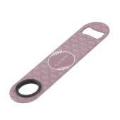 Mauve Elegant Damask Personalisierter Bar Key (Vorderseite Schrägansicht)