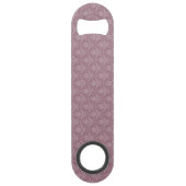 Mauve Elegant Damask Personalisierter Bar Key (Rückseite)